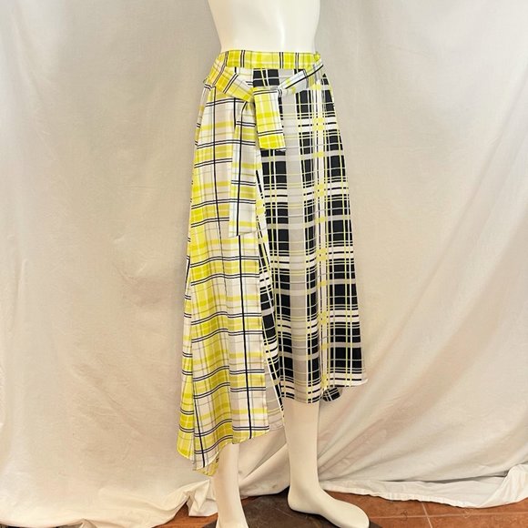 Mixed Plaid Skirt With Asymmetric Hem | Topshop - Picture 2 of 6